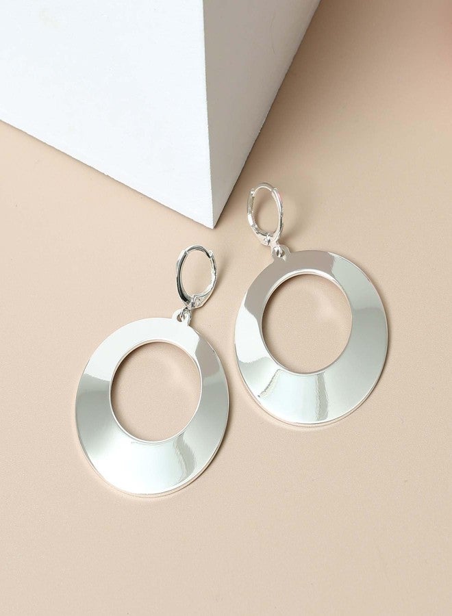 S SUSANN Big Silver Hoop Earrings for Women, Round Silver Earrings with High Polished Surface,Hypoallergenic Trendy Dangling Earrings for Women - Image 4